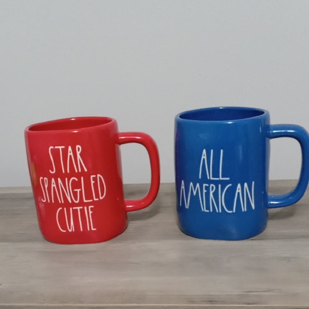 Rae Dunn Patriotic Mug Set New